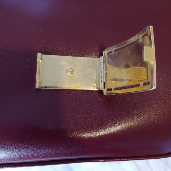 Rare Vintage Celine Burgundy Triomphe Cross-body Shoulder Bag - Picture 12 of 16